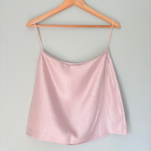 NEW Reformation Mika Two Piece Skirt Set Bubblegum Pink Sheen | US 2 UK 6 - Picture 8 of 15